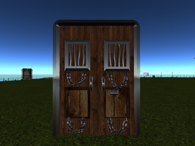 Wooden Door with Chains and Sound