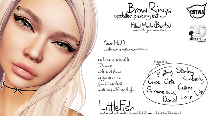 ~LF~ Brow Rings -Catwa/Lelutka Bento-