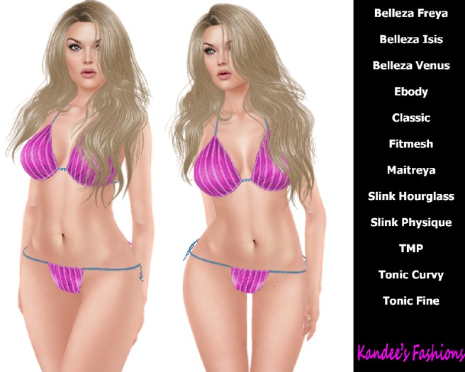 Pink Striped Bikini