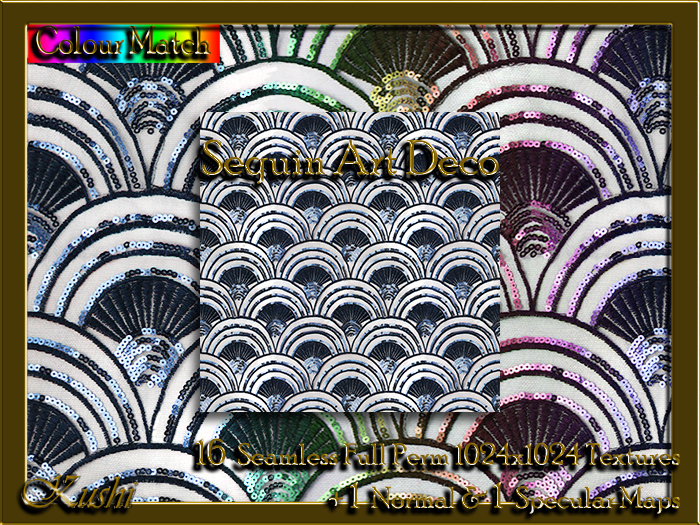 !Kushi! SequinArtDeco Textures -WEAR TO UNPACK