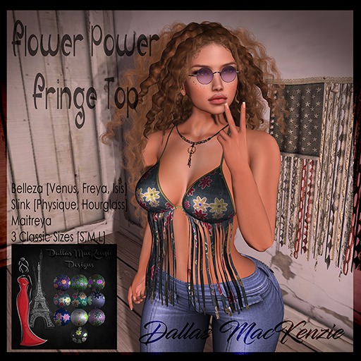 [Dallas MacKenzie] Flower Power Fringe Top