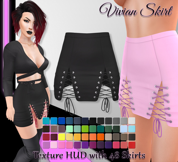 [Syn] Vivian Skirt (Texture HUD, Maitreya, Freya, Hourglass, Isis, Physique & Venus, Materials enabled)