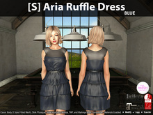 [S] Aria Ruffle Dress Blue