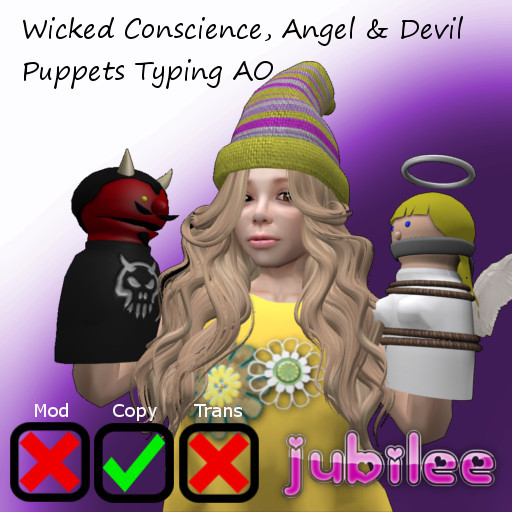 Wicked Conscience, Angel & Devil Puppets Typing AO (BOXED)