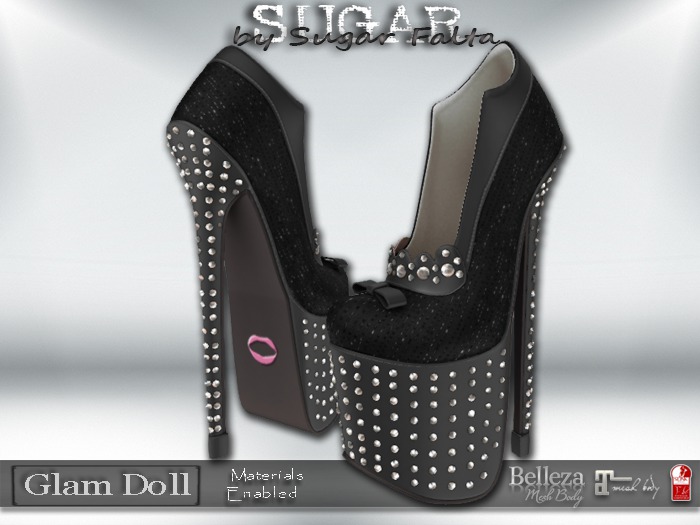 SUGAR - Glam Doll Pumps - (BLACK SPARKLE) 