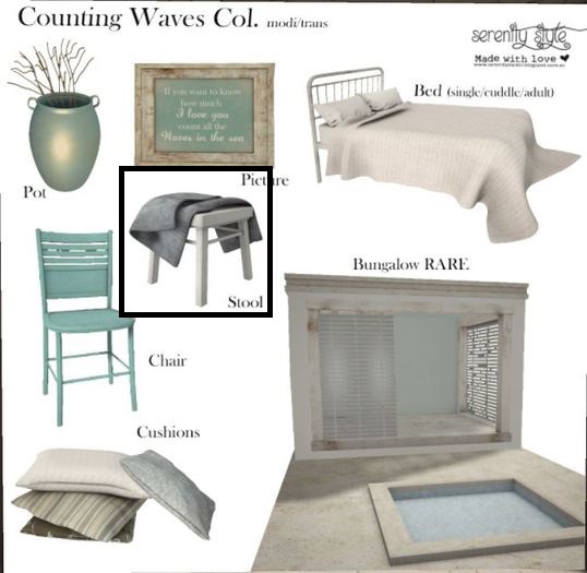 Serenity Style- Counting Waves Stool