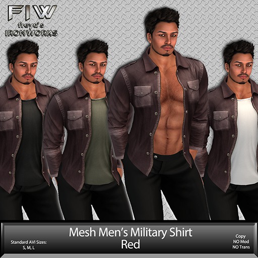 FIW - Mesh Mens Military Jacket - Red