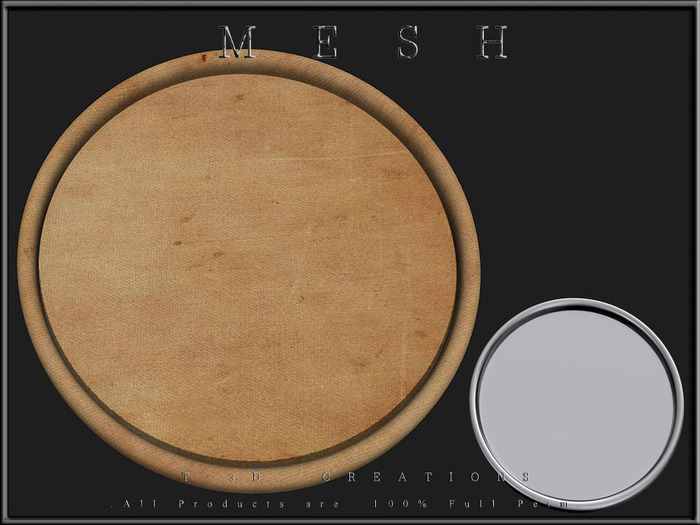 T-3D Creations [ Round Tray ] MESH - Full Perm