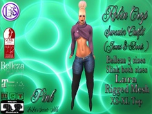 .~LS~ROBIN CROP RIGGED MESH SWEATER OUTFIT {PINK}