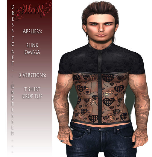 [House of Ruby] Net Unisex T-Shirt 2 in 1 - Hearts