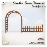 [V/W] Garden Fence Rovere - Light wood enclosure modular set. Includes arch, rail, poles