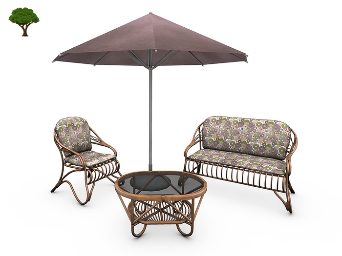 Rattan Seat Janina - Rose