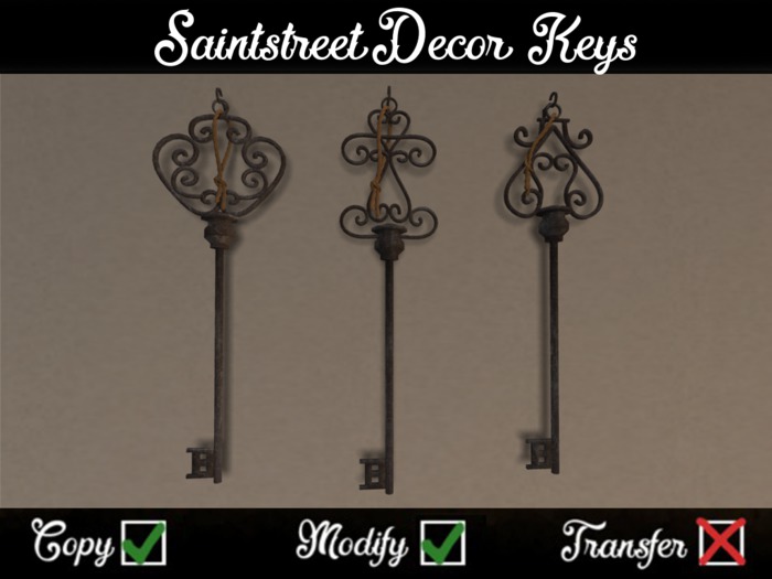 Saintstreet Decor Keys
