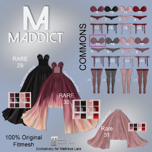 13. MADDICT - Elizabeth Bra Berry Mesh - Maitreya COMMON