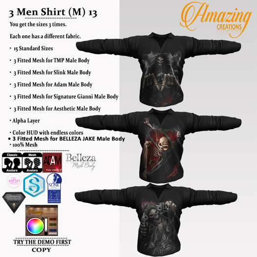 Gothic - AmAzInNg CrEaTiOnS 3 Men Shirt (M) 13