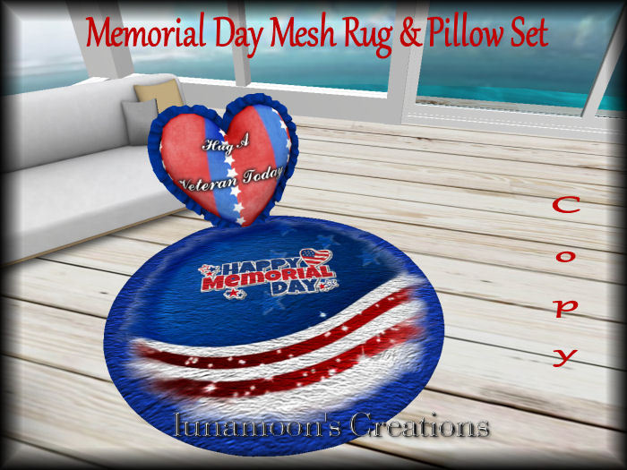 Memorial Day Mesh Rug & Pillow Set