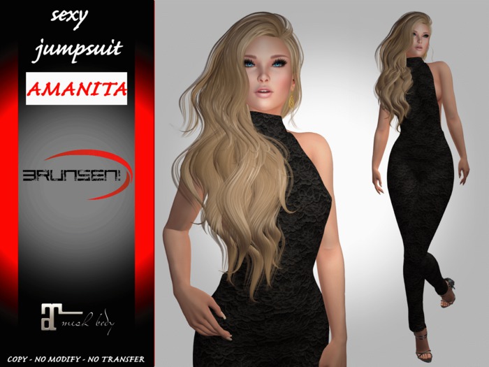 Brunsen! Jumpsuit Amanita for Maitreya Lace Black