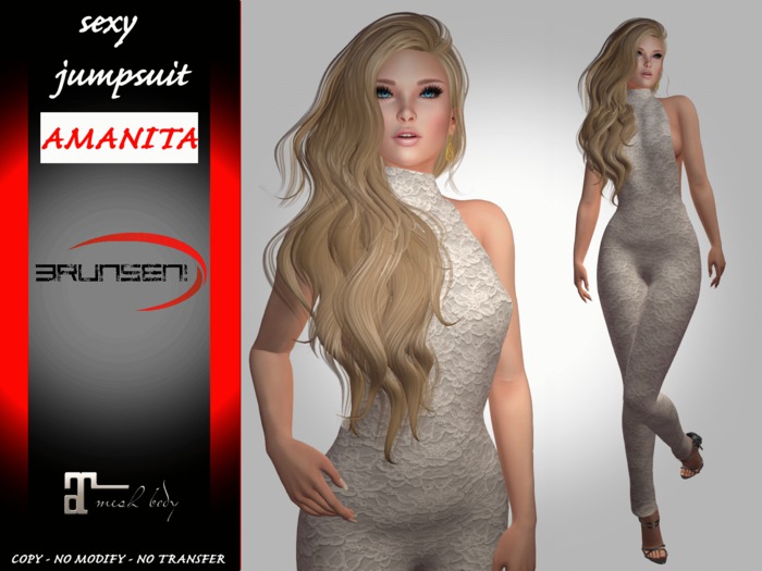 Brunsen! Jumpsuit Amanita for Maitreya Lace White