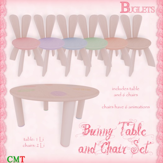 ~*Buglets*~ Bunny Table & Chairs