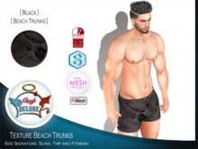 Angel DELUXE - Black Beach Trunks - FITMESH + TMP + SLINK + SIGNATURE