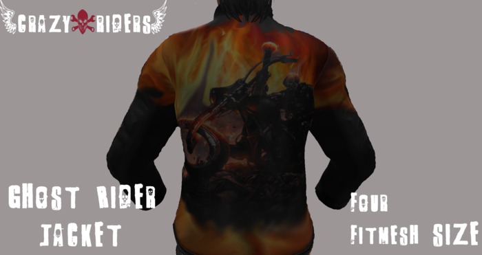 CrazY RiderS - Ghost Rider Leather Jacket w & wo shirt