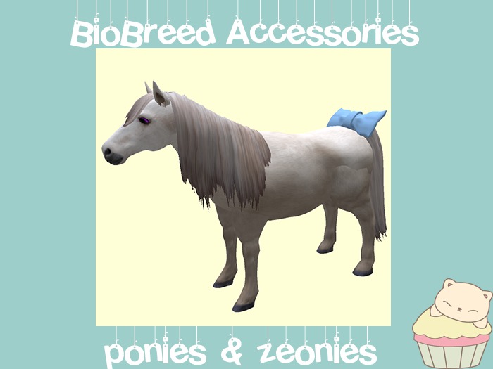 :ellie: Pony Butt Bow Blue