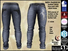 Fashion jean's washed blue denim white horse fitmesh 11 sizes adam,aesthetic,slink,gianni,belleza,tmp,standard,size