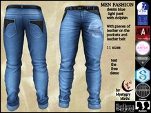 Men Fashion jean's blue light denim dolphin fitmesh 11 sizes adam,aesthetic,slink,gianni,belleza jake,tmp,standard size,