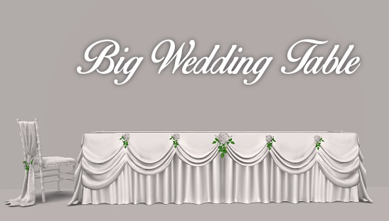 Big Wedding Table - 'ROSES' - 6 seats + Wedding Chair + Tassel Table