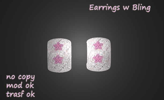 Earrings with pink stars