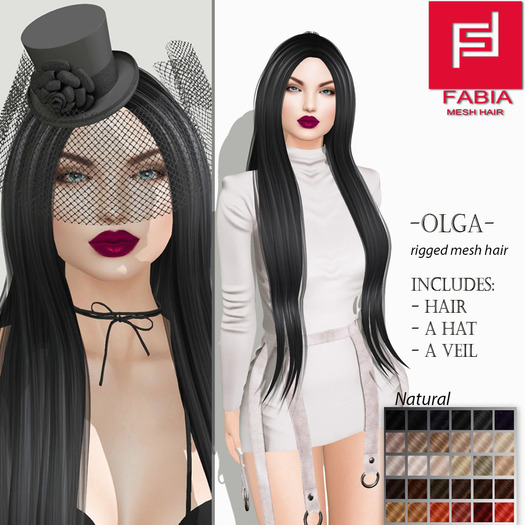 -FABIA- Mesh Hair  <Olga> Natural Tones