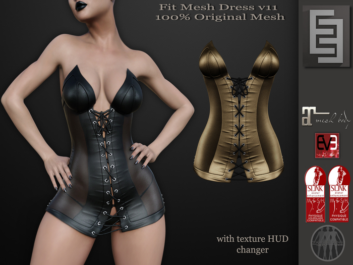 Elven Elder Fit Mesh Dress v11 with HUD Maitreya Slink EVE