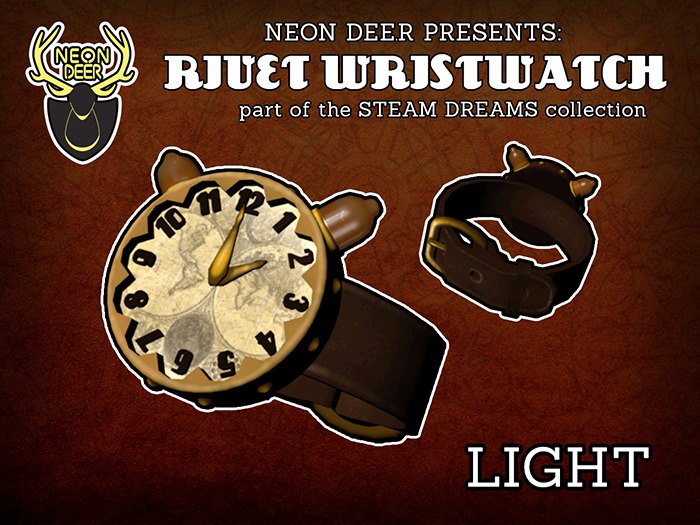[[Neon Deer]] STEAM DREAMS - Rivet Wristwatch (Light)
