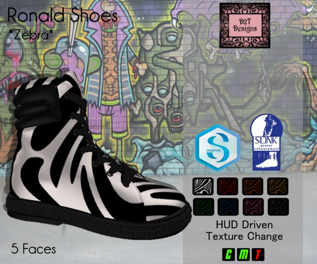 [D2T Designs] Ronald Zebra Shoes