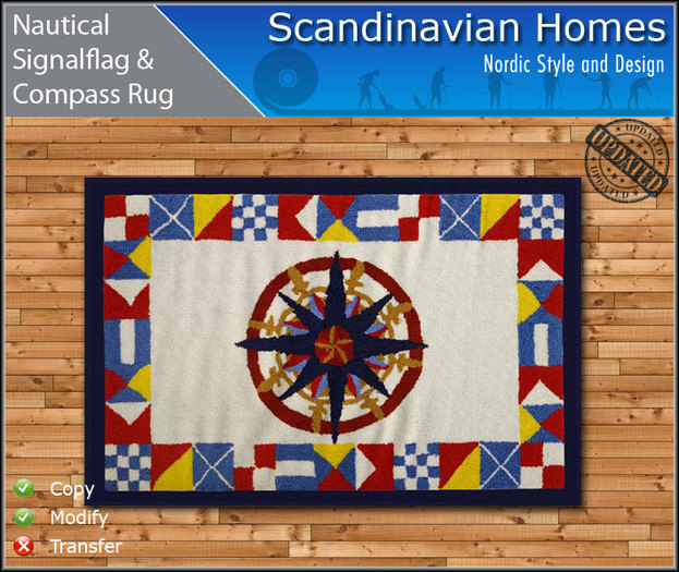 Nautical Signalflags And Compass Rug