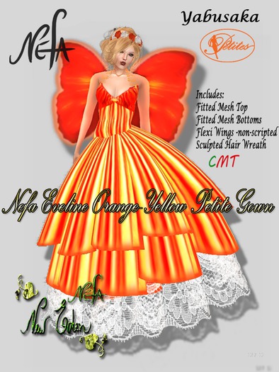 NEFA 135Y Eveline Orange-Yellow Petite Gown - Yabusaka (Formal)