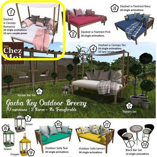 Outdoor Daybed with Canopy Romance * CHEZ MOI RARE