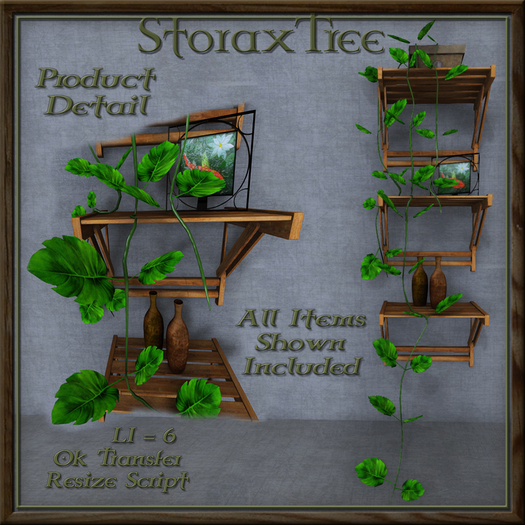 Second Life Marketplace Portland Wall Shelves Slim B3