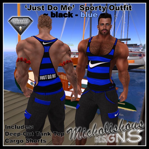 * Mikolishous Designs * Checkmark Sports Set - Black Blue