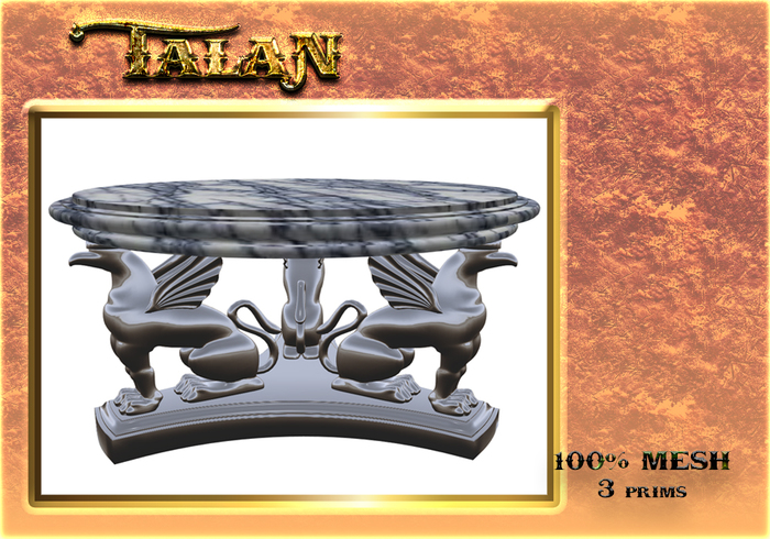 Marble table, gray, 100% mesh