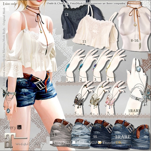 *:..Silvery K..:*BohoStyle_Hand Jewelry(ButterflySilver)1RARE