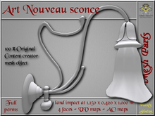 Art Nouveau sconce - 1 LI - FULL PERMS Mesh