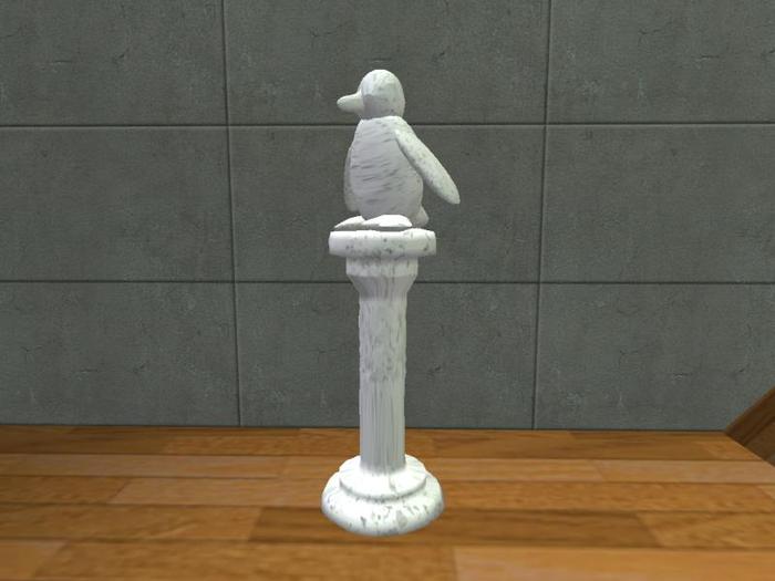 White Marble Penguin Statue /w stand