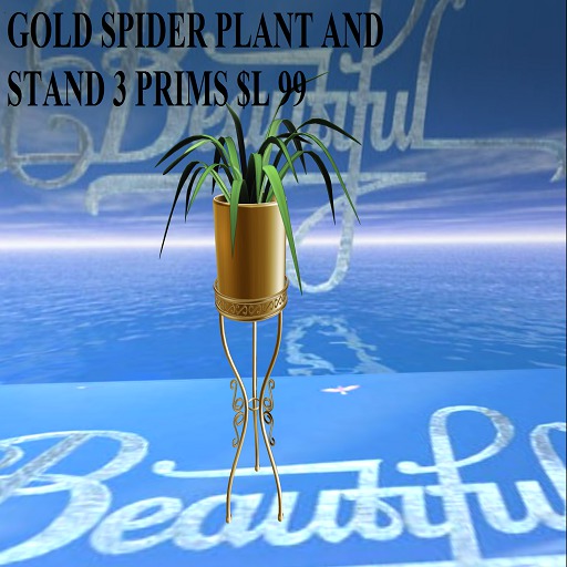 GOLD SPIDER PLANT & STAND