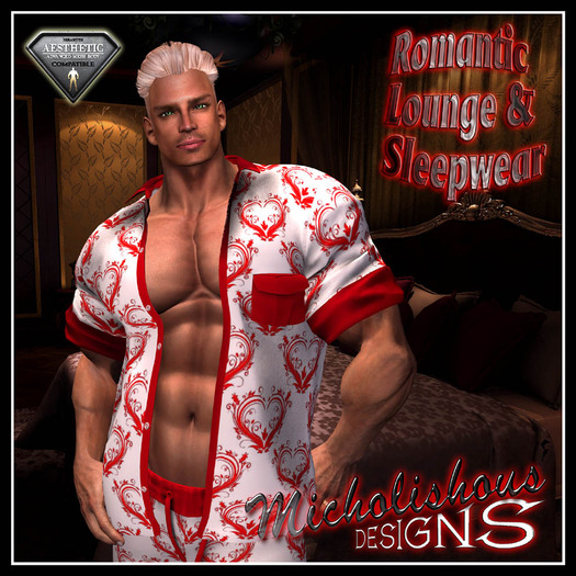 * Mikolishous Designs * Open Short Sleeve PJs - Romance - Wht