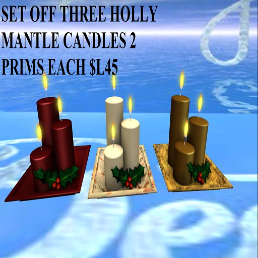 HOLLY MANTLE CANDLES