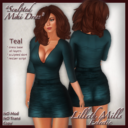 Lilleth Mills Couture "Mini Dress" Teal