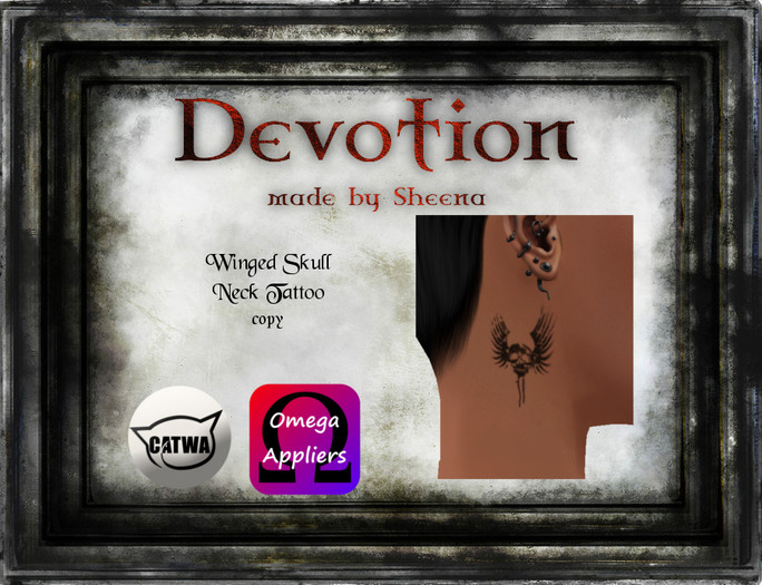 Devotion ~ Winged Skull Neck Tattoo