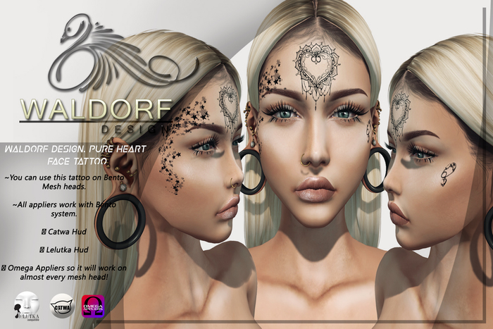 Waldorf Design. Pure Heart Face Tattoo