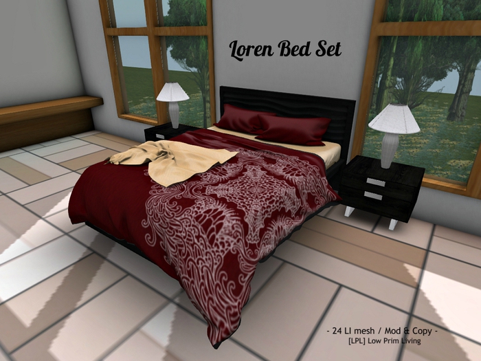 Loren Bed Set - PG (texture changeable)